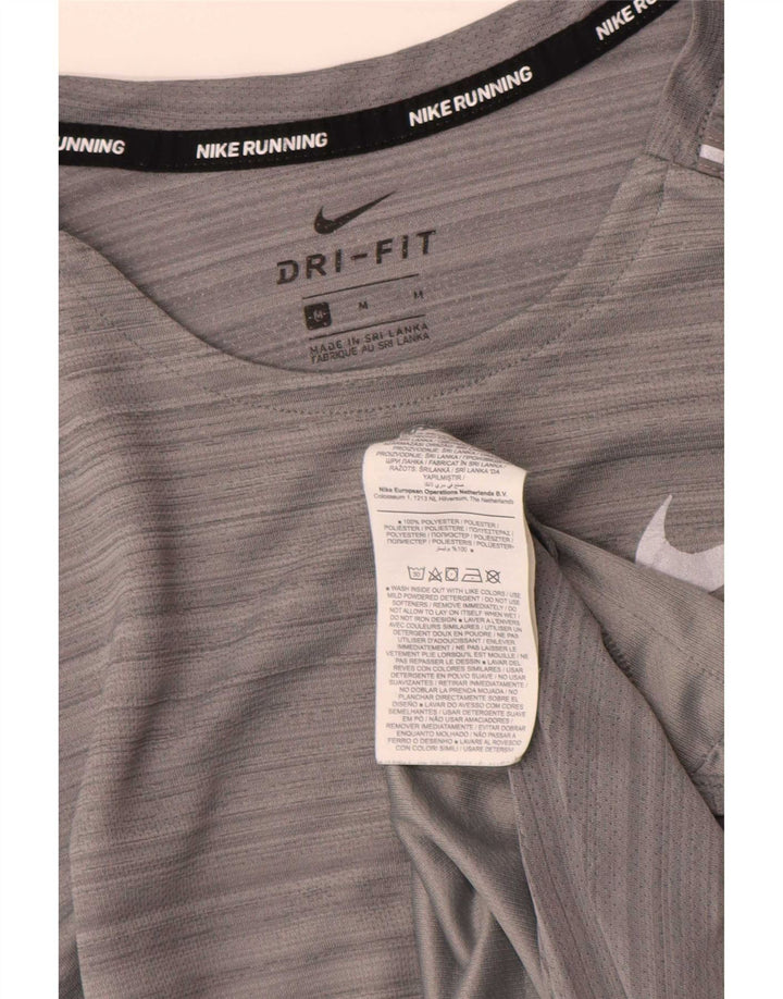 Nike Dri Fit T-Shirt Top srednje sivi prugasti poliester
