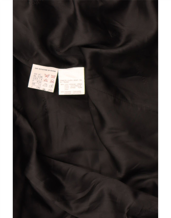 Max Mara ženski vuneni kaput s dvorednim kopčanjem UK 12, srednji crni vuneni klasik