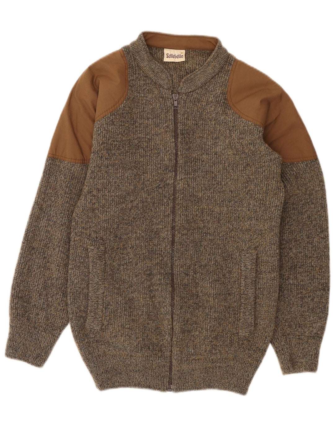 SETTEBELO muški kardigan pulover male smeđe pjegave vune