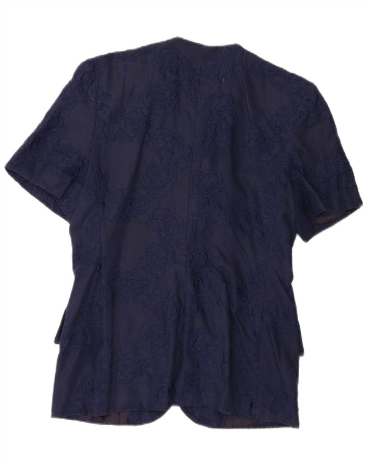 Gai Mattiolo Ženska jakna sako kratkih rukava IT 48 XL Mornarsko plava lanena