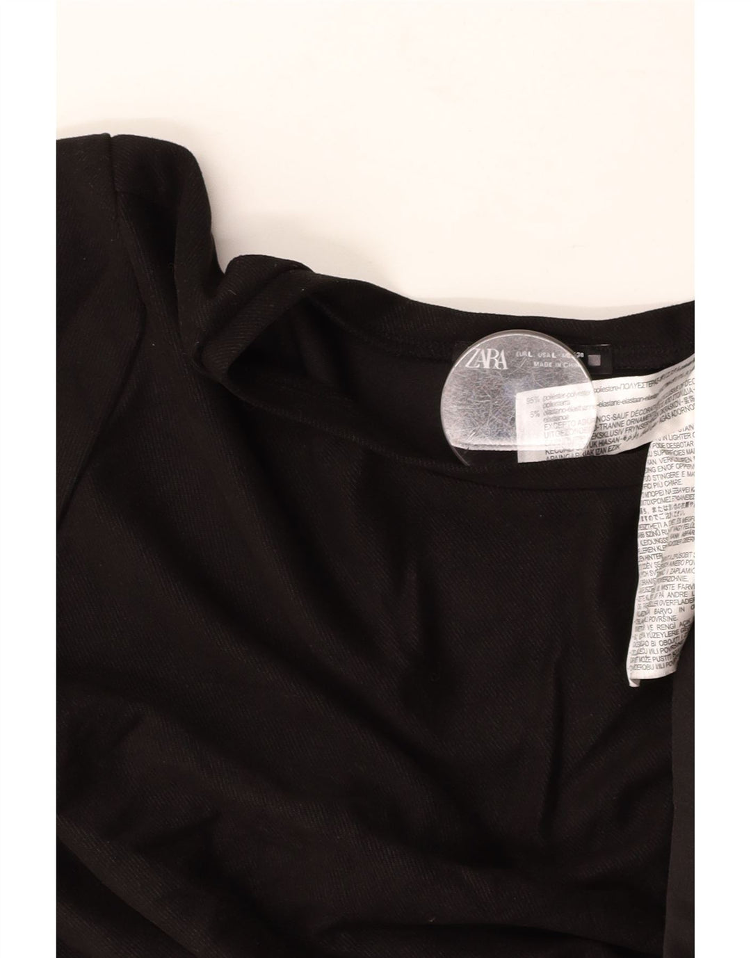 ZARA ženska haljina A-kroja UK 16 Veliki crni cvjetni poliester