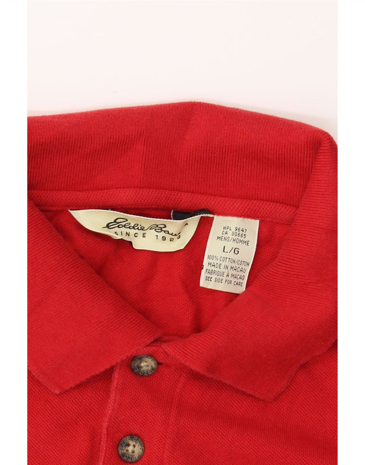 EDDIE BAUER Mens Polo Shirt Large Red Cotton Vintage Eddie Bauer and Second-Hand Eddie Bauer from Messina Hembry 
