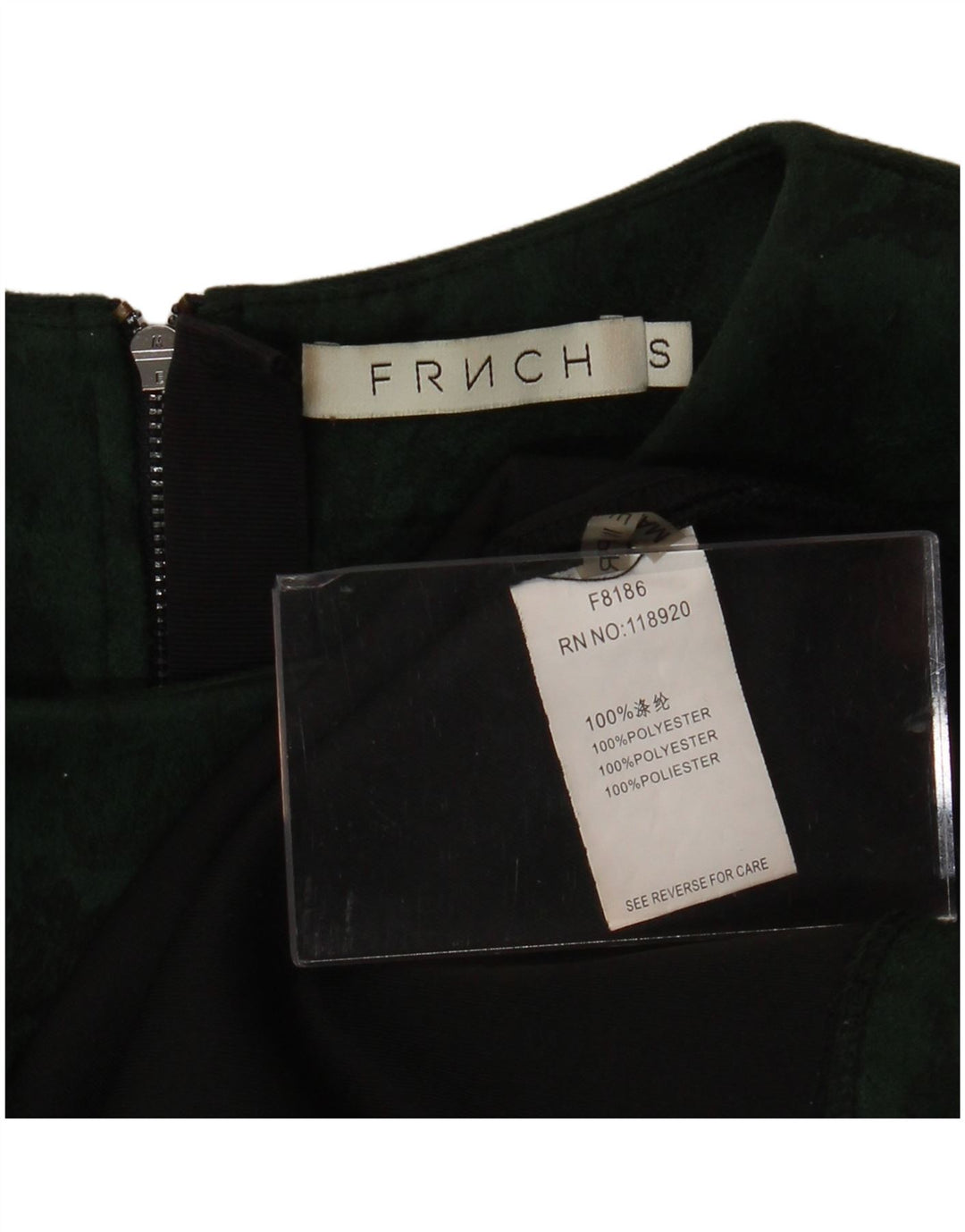 FRNCH Ženski kratki gornji dio bluze UK 16 Mali zeleni cvjetni poliester