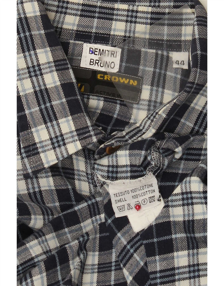 Crown muška košulja od flanela, veličina 44 XL, mornarsko plavi karirani pamuk