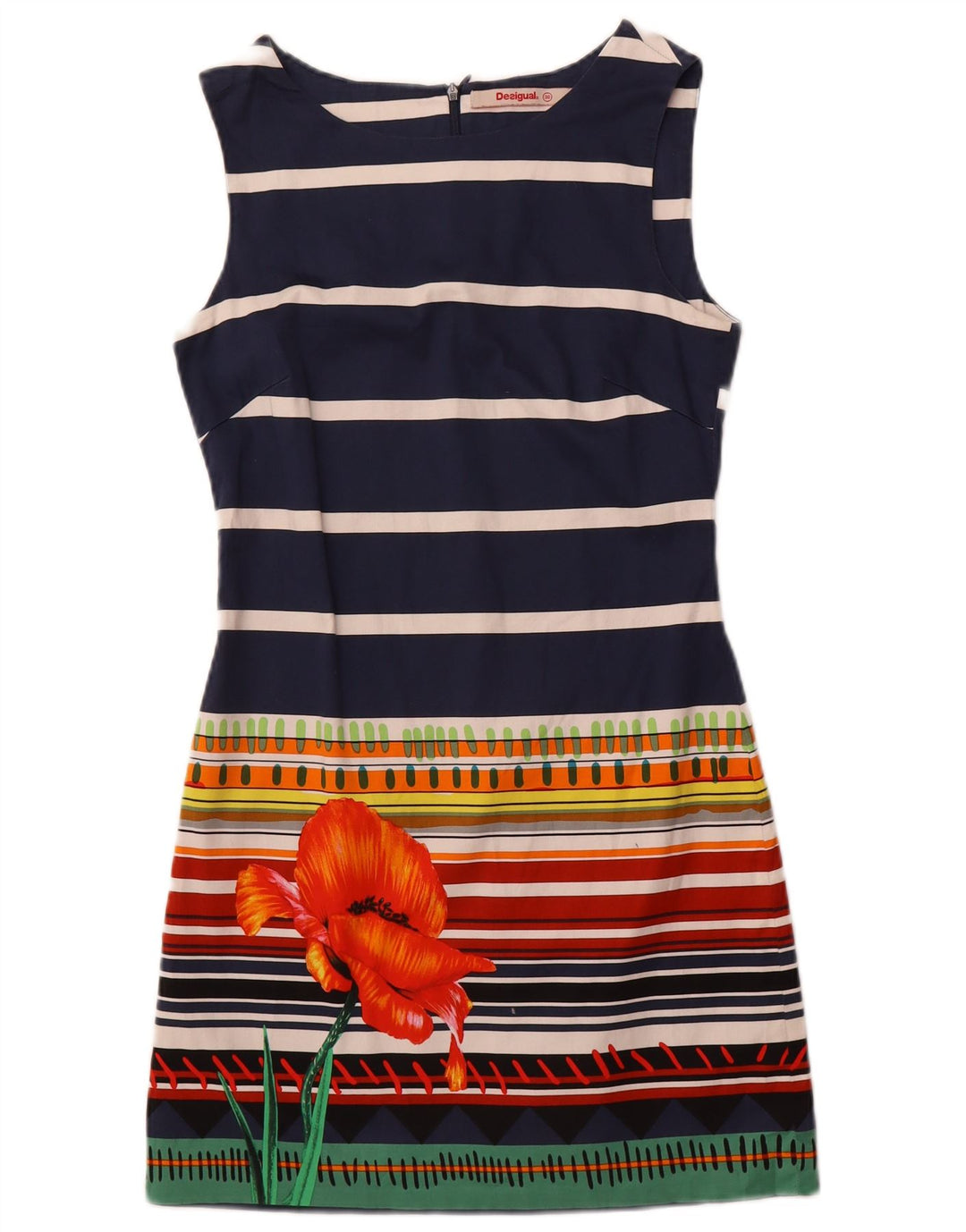 Desigual ženska plašt haljina bez rukava EU 36 Mala tamnoplava na pruge