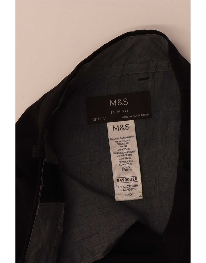 Marks & Spencer ženske hlače uskog kroja W30 L33 crni poliester