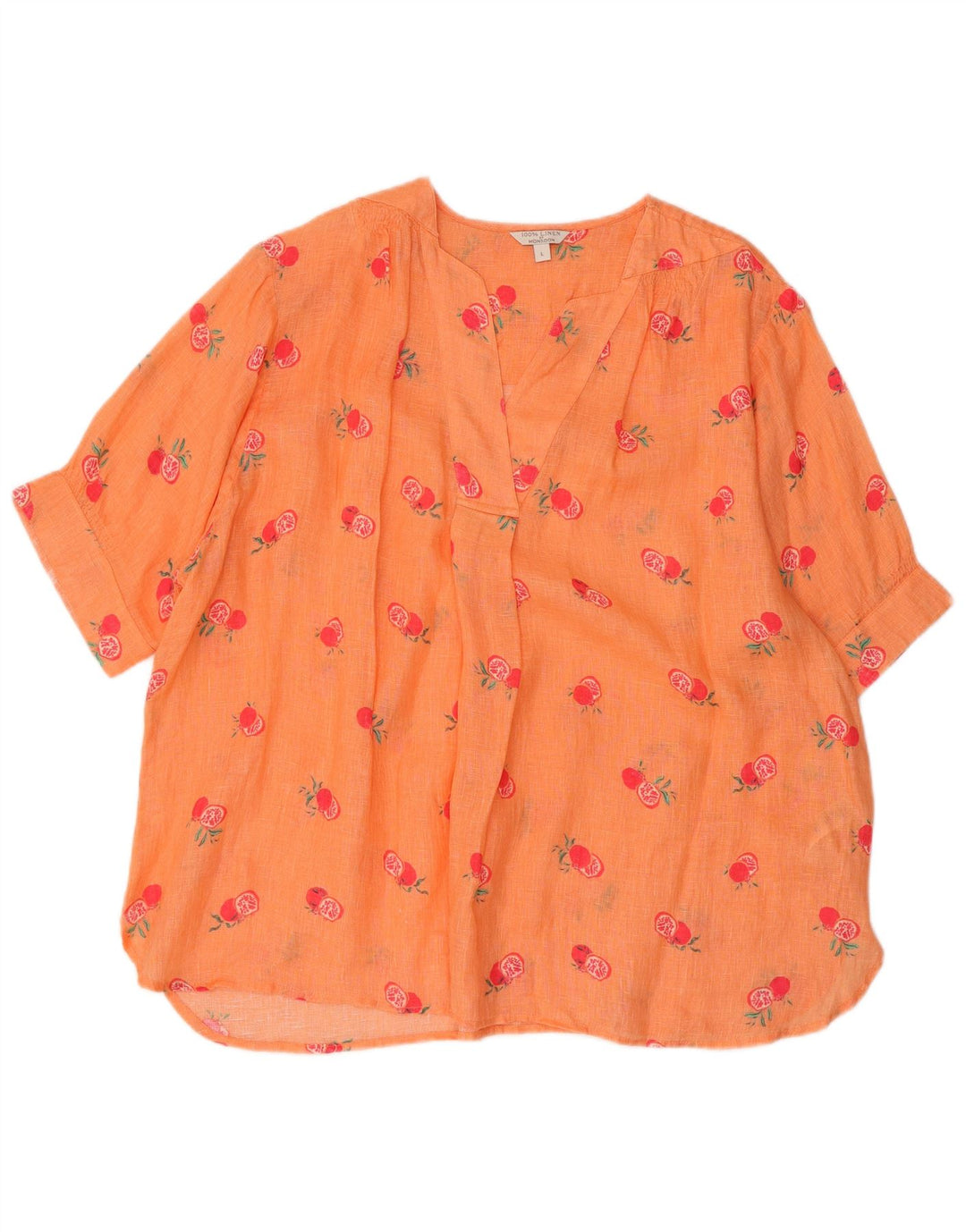 MONSOON Ženska velika grafička bluza Top UK 16 Large Orange Lan