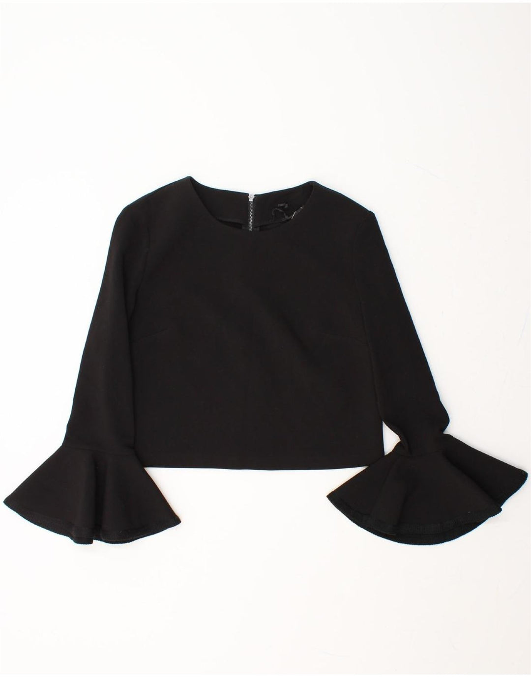 VINTAGE Womens Crop 3/4 Sleeve Blouse Top EU 44 XL Black Polyester Vintage Vintage and Second-Hand Vintage from Messina Hembry 