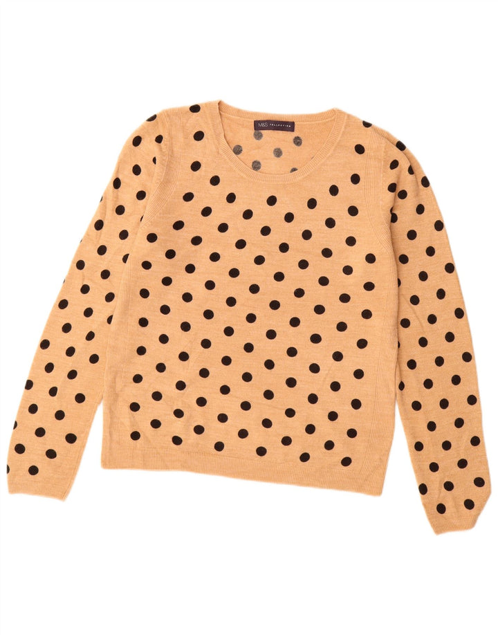 MARKS & SPENCER Ženski džemper s veznim izrezom UK 10 Small Beige