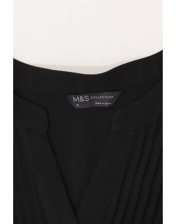 Marks & Spencer ženska majica tunike dugih rukava UK 22 3XL crni poliester