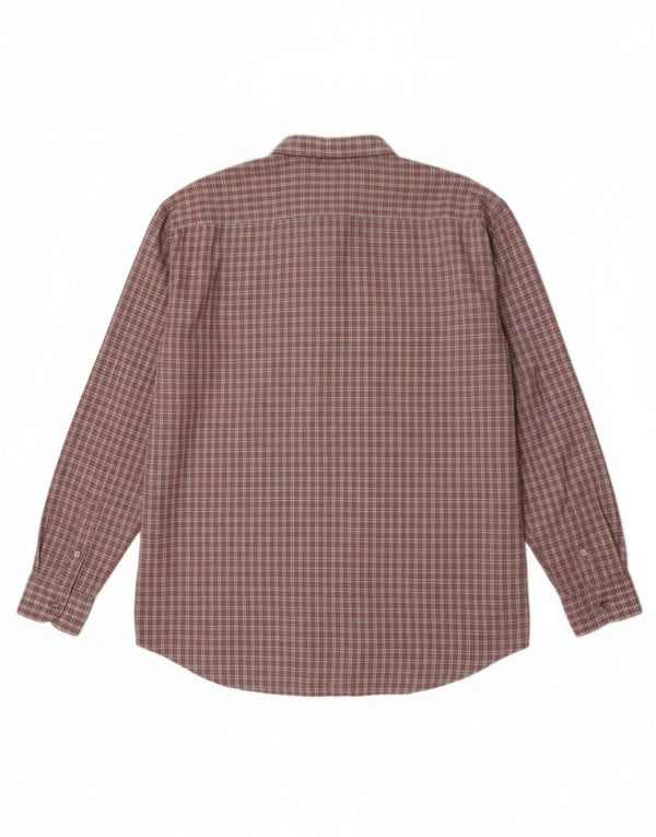 Harmont & Blaine muška uska košulja 3XL bordo karirani pamuk