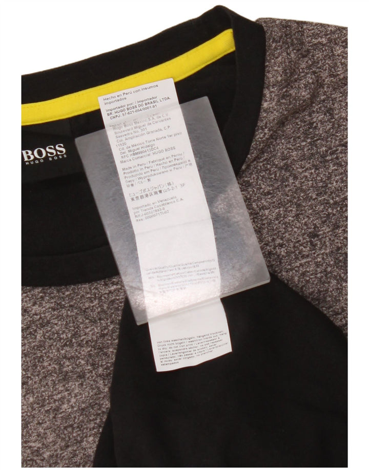 HUGO BOSS Muška majica kratkih rukava s grafičkim motivima Veliki crni pamuk u blokovima boja