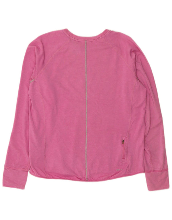NIKE Ženska Dri Fit Top majica dugih rukava UK 18 XL Pink Lyocell
