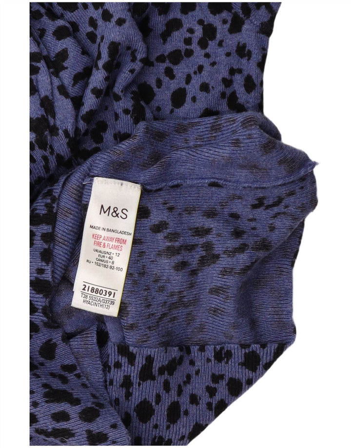 Marks & Spencer ženski džemper s veznim izrezom UK 12 Srednje plava