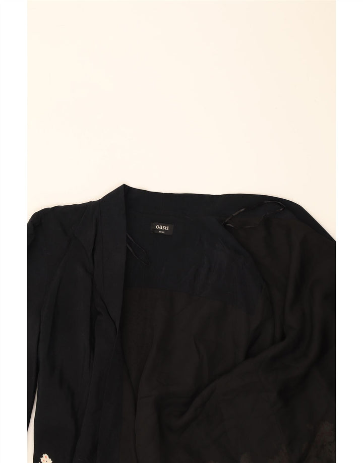OASIS Womens Open Blazer Jacket UK 16 Large Black Floral Viscose Vintage Oasis and Second-Hand Oasis from Messina Hembry 