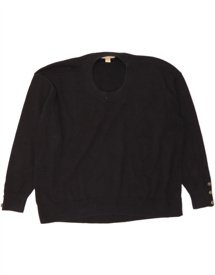 MICHAEL KORS Womens Oversized Crew Neck Jumper Sweater UK 16 Large Black Vintage Michael Kors and Second-Hand Michael Kors from Messina Hembry 