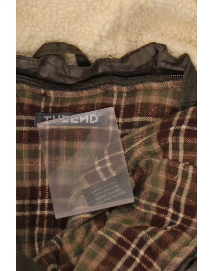 VINTAGE muška parka jakna s kapuljačom UK 40 Large kaki pamuk