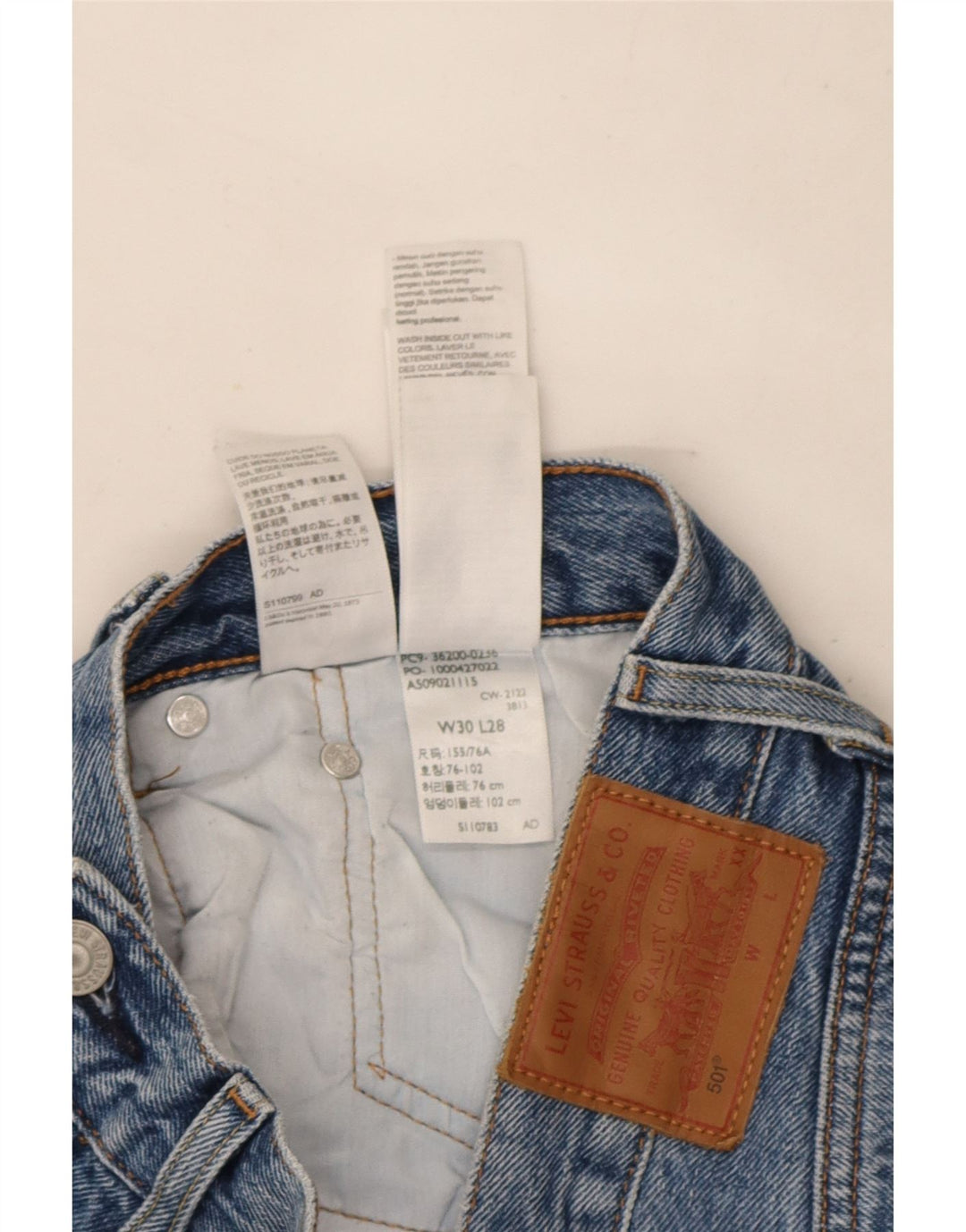 Levi's muške 501 ravne traperice W30 L28 plavi pamuk