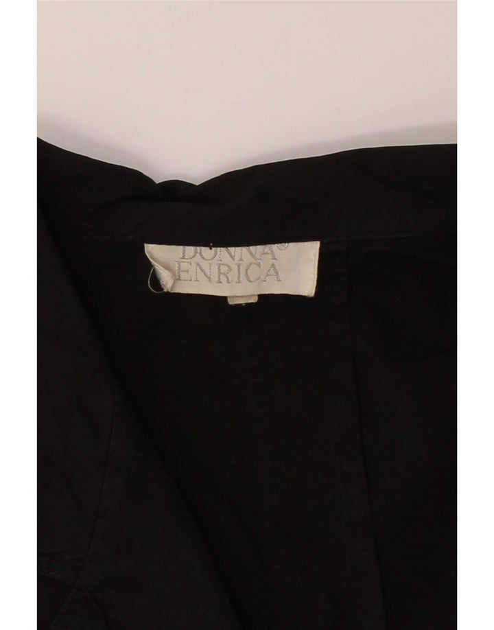 DONNA ENRICA Womens 2 Button Blazer Jacket EU 44 XL Black Cotton Vintage Donna Enrica and Second-Hand Donna Enrica from Messina Hembry 