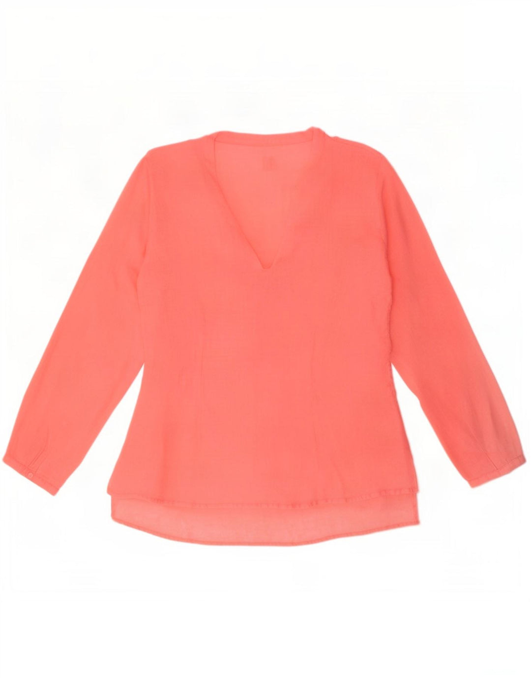 120% Lino Ženska prednja bluza dugih rukava s volanima IT 46 Large Pink Lan