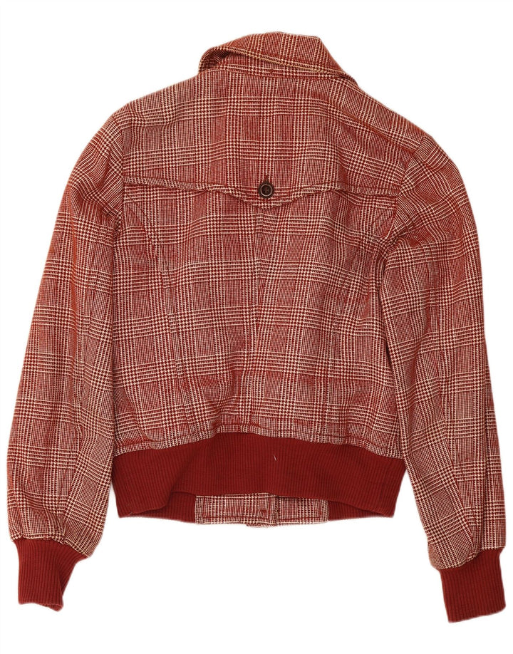 Ženska bomber jakna Sisley UK 6 XS bordo vunena hrskava zuba
