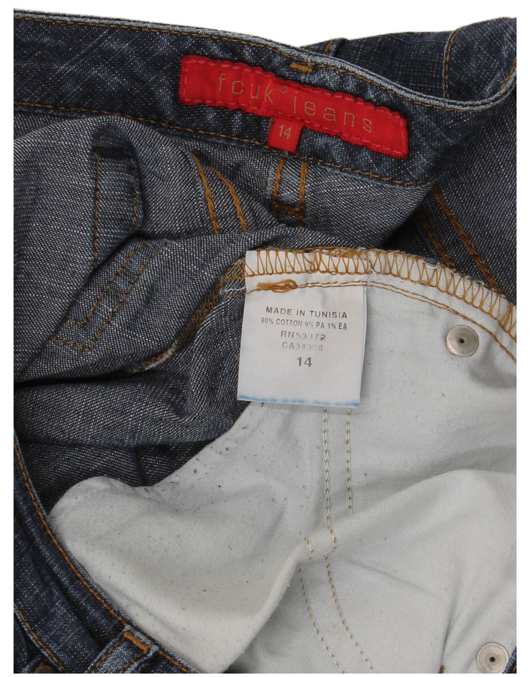 Fcuk ženske ravne traperice UK 14 Large W32 L31 plavi pamuk