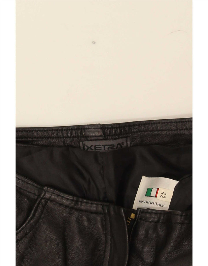 XETRA Ženske Bootcut kožne hlače IT 42 Srednje W28 L32 Crne