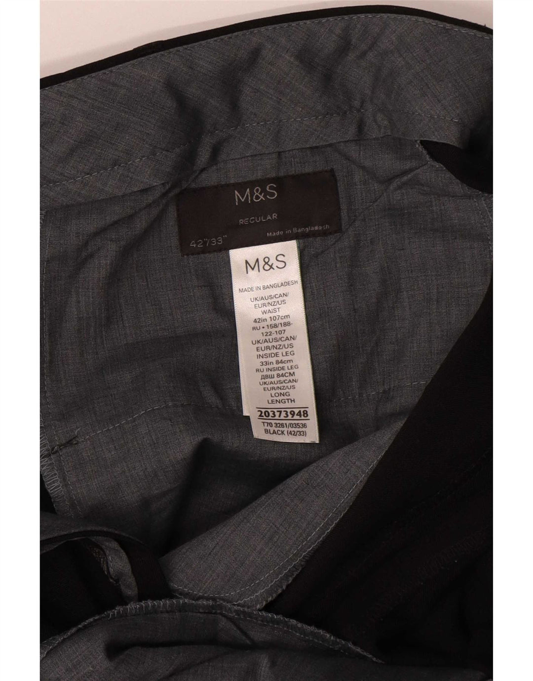 Marks & Spencer muške hlače ravnog odijela W42 L33 crni poliester