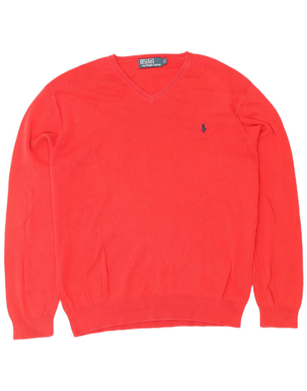 POLO RALPH LAUREN Muški pulover s V-izrezom, veliki crveni pamuk