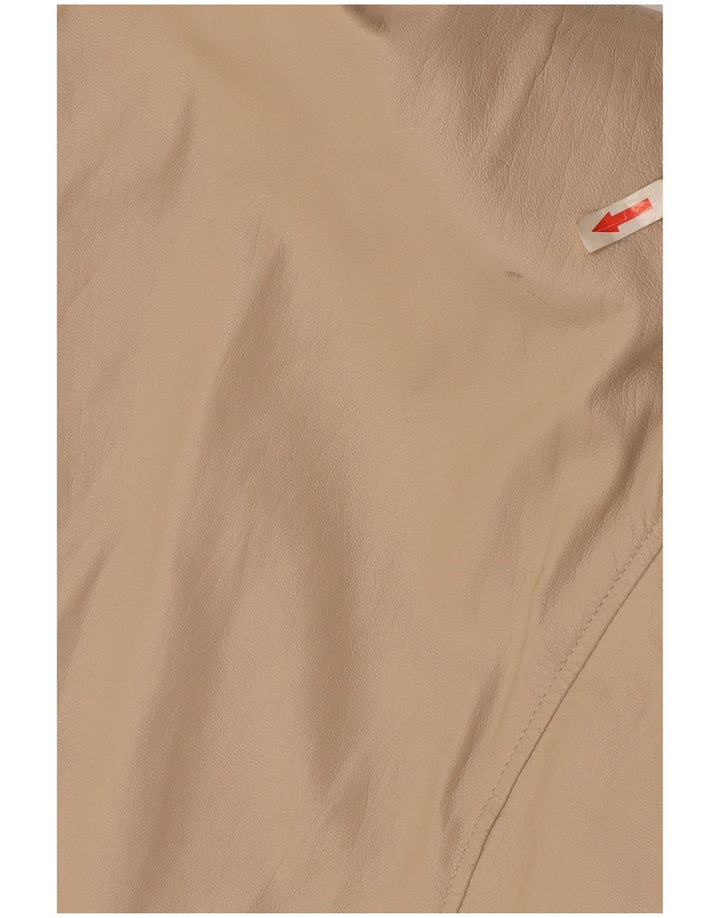 Vintage ženska kožna jakna UK 18 XL bež koža