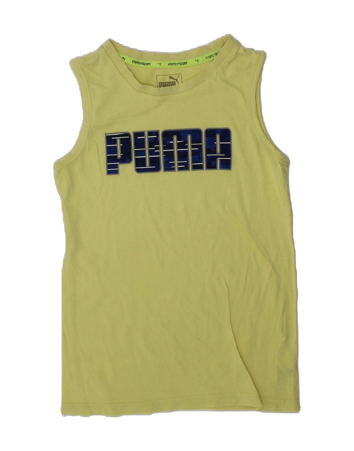PUMA Boys Graphic Vest Top 9-10 Years Green Cotton Vintage Puma and Second-Hand Puma from Messina Hembry 