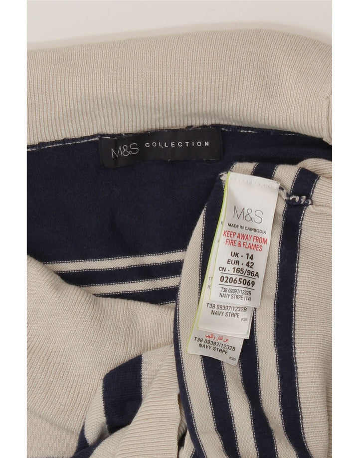 Marks & Spencer ženski pulover s rol izrezom UK 14 Veliki tamnoplavi
