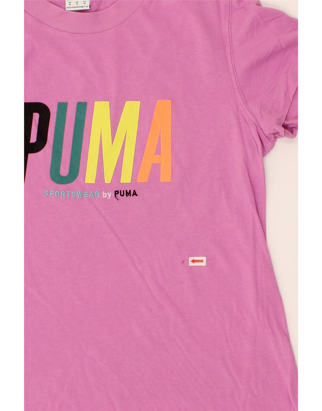 PUMA Womens Graphic T-Shirt Top UK 12 Medium Pink Vintage Puma and Second-Hand Puma from Messina Hembry 