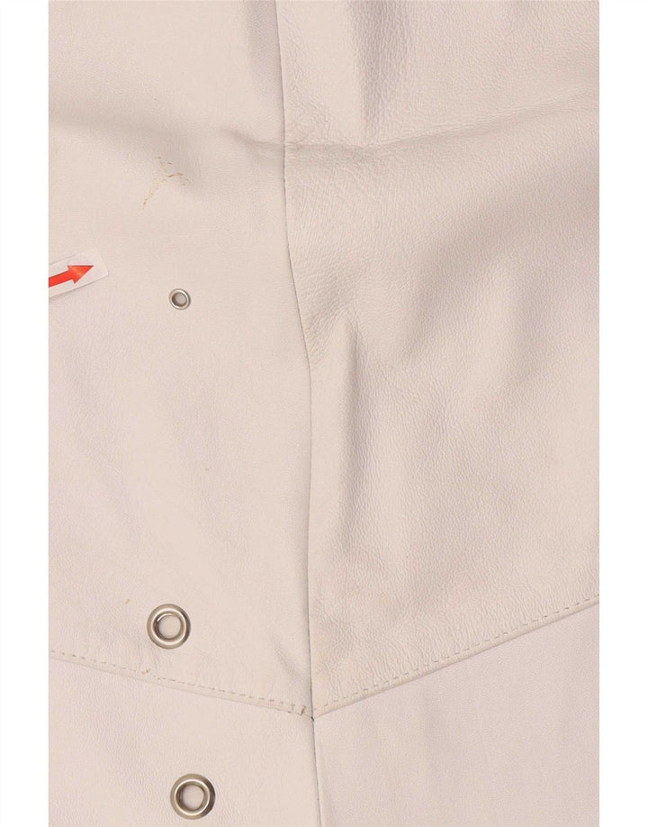 Vintage ženska kožna suknja W36 XL bijela