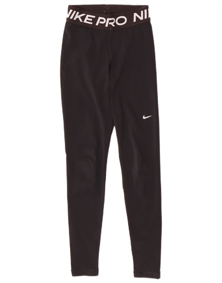 NIKE ženske Dri Fit grafičke tajice UK 6 XS crne