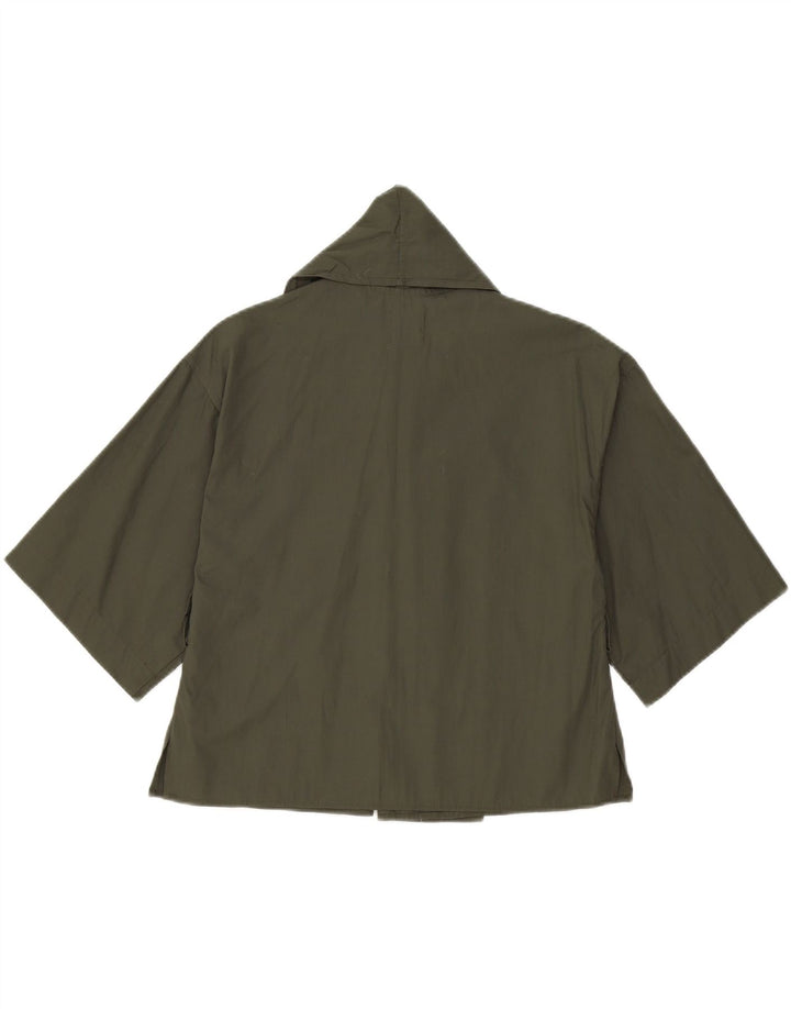 BENETTON Womens Crop Cardigan Top IT 42 Medium Khaki Cotton Vintage Benetton and Second-Hand Benetton from Messina Hembry 