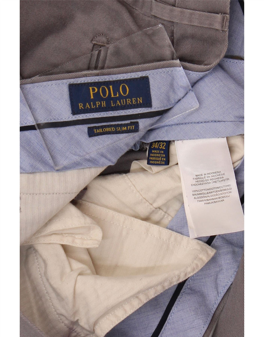 POLO RALPH LAUREN Muške hlače uskog kroja po mjeri W34 L32 Sivi pamuk