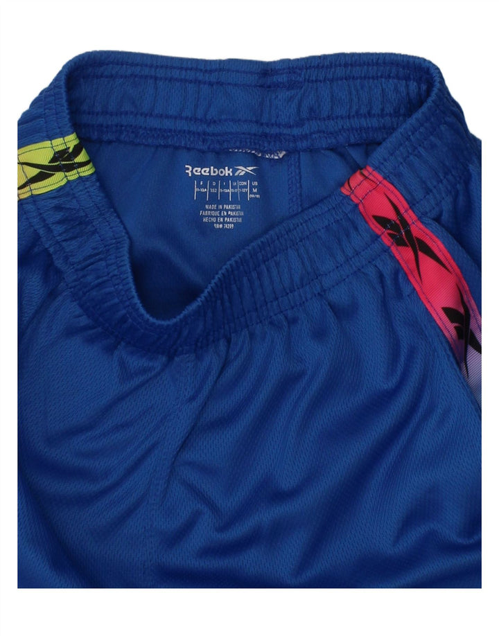 REEBOK Boys Graphic Sport Shorts 11-12 Years  Blue Polyester Vintage Reebok and Second-Hand Reebok from Messina Hembry 