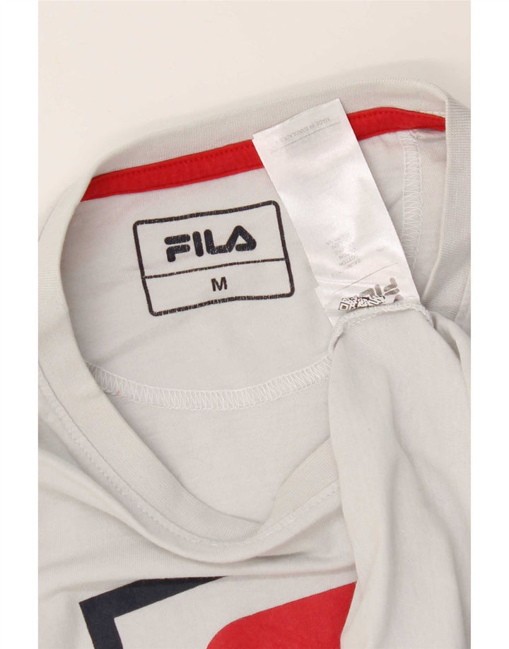 Fila Muška majica kratkih rukava srednje veličine, bijeli pamuk