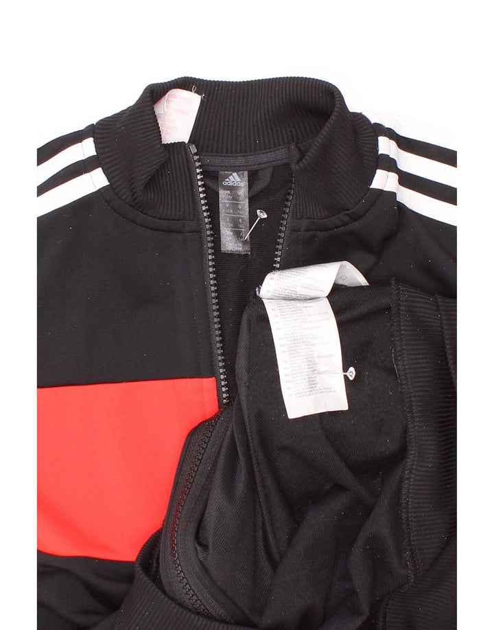 Gornja jakna od trenirke Adidas za dječake 9-10 godina, crna poliesterska boja