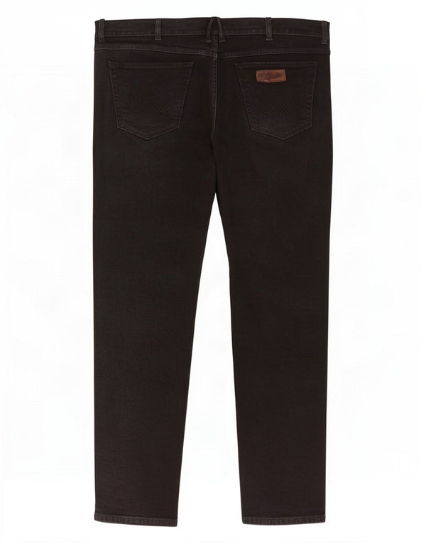Wrangler muške rastezljive ravne traperice Texas W40 L32 crni pamuk
