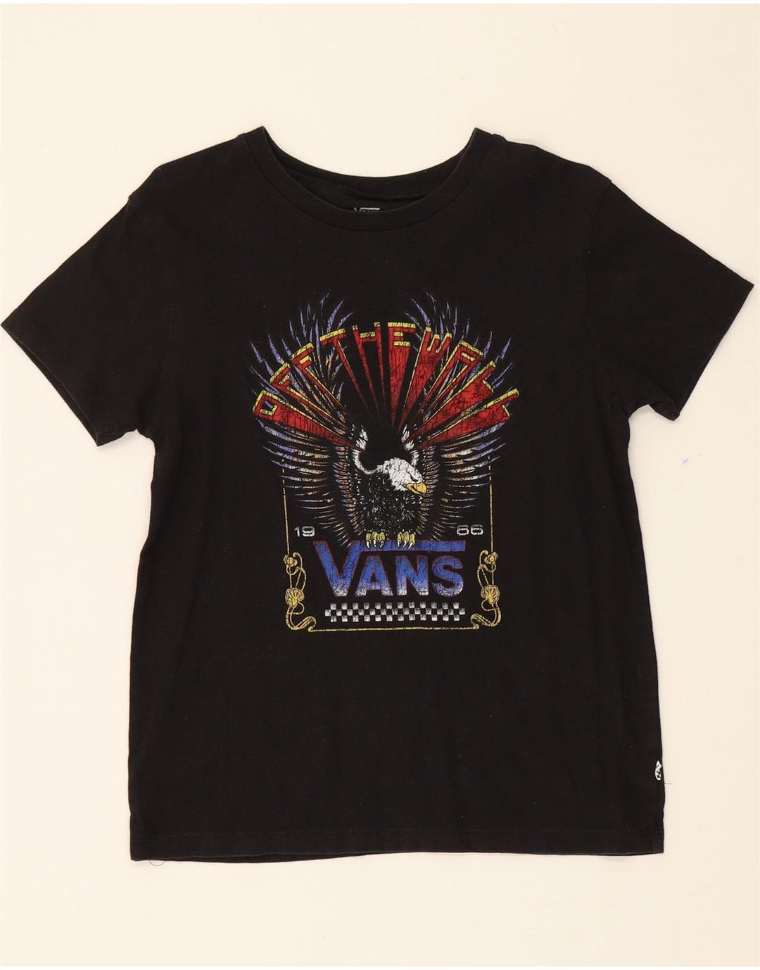 VANS Mens Graphic T-Shirt Top XS Black Vintage Vans and Second-Hand Vans from Messina Hembry 