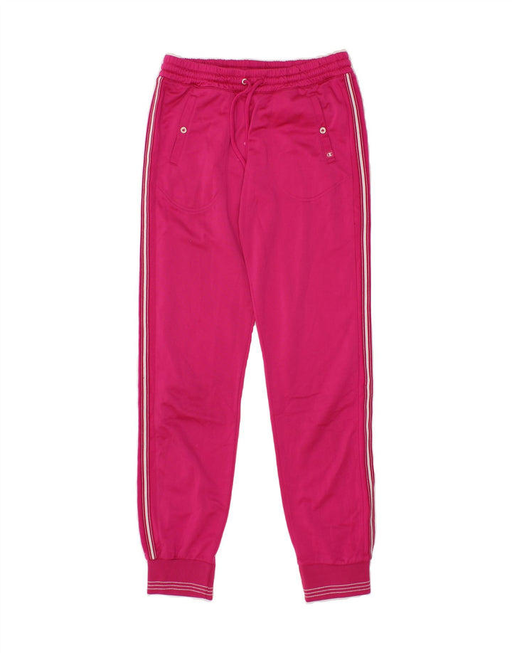 CHAMPION Womens Tracksuit Trousers Joggers UK 14 Medium Pink Polyester Vintage Champion and Second-Hand Champion from Messina Hembry 
