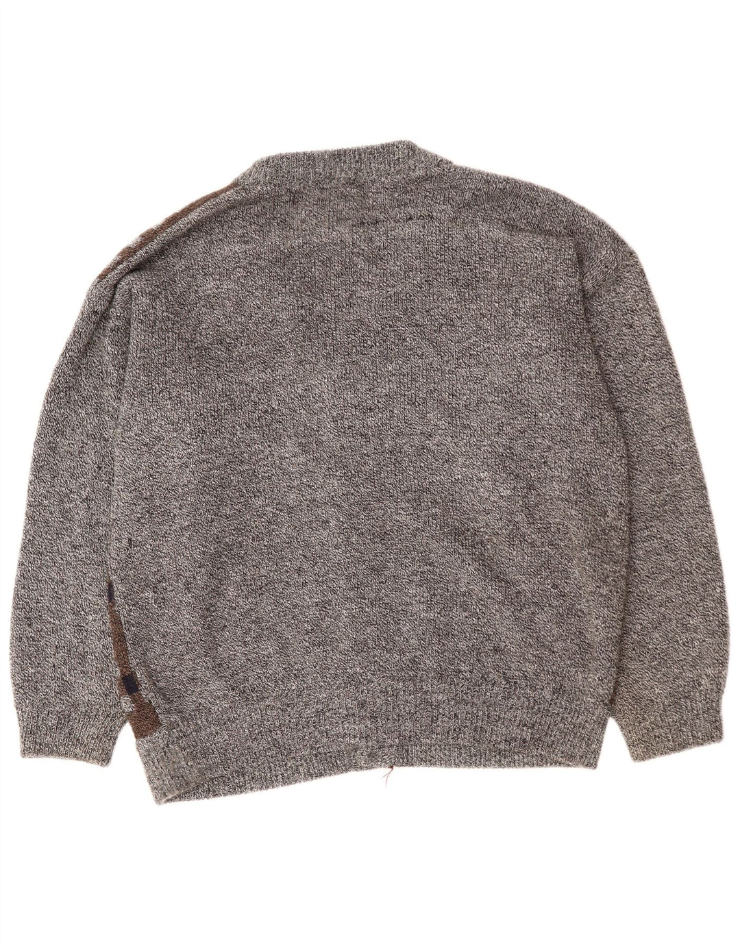 VINTAGE muški kardigan džemper 2XL sivi argyle/dijamantni akril