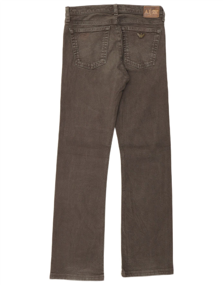 ARMANI Ženske ravne traperice W26 L29 kaki pamuk