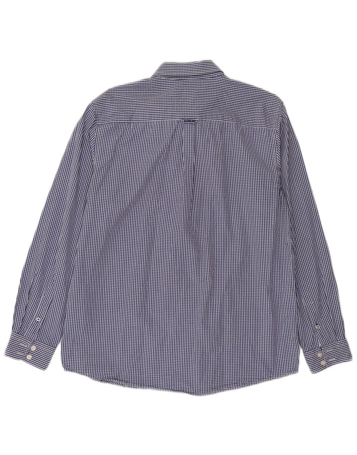 J. CREW Mens Classic Fit Shirt Large Blue Gingham Cotton