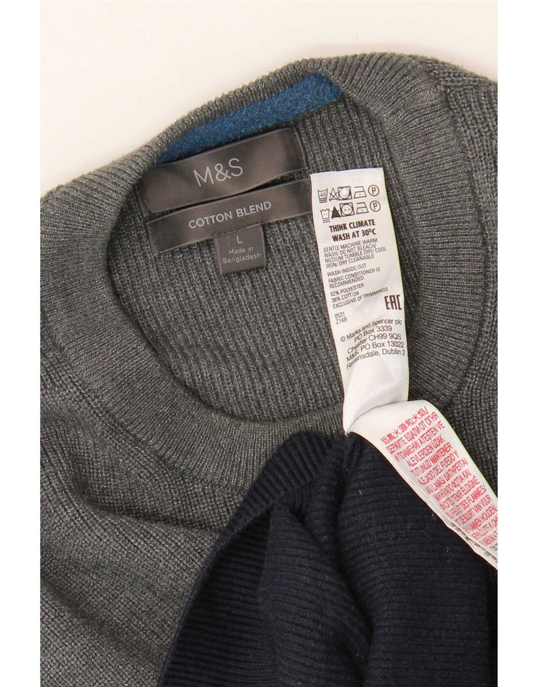 Marks & Spencer muški džemper s okruglim izrezom na velike raznobojne pruge