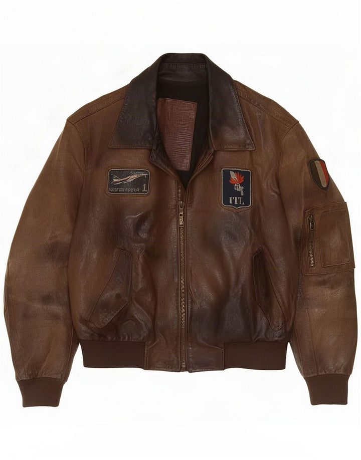 Vintage muška letačka kožna jakna IT 50 Large Brown