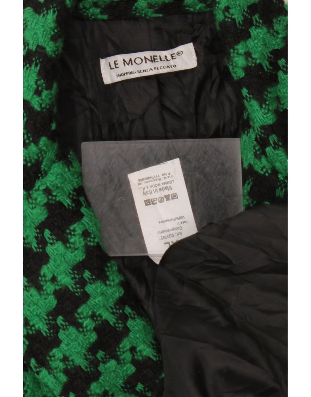 VINTAGE Ženska jakna sa 2 gumba UK 18 XL Zeleni poliester u obliku ptičje zube