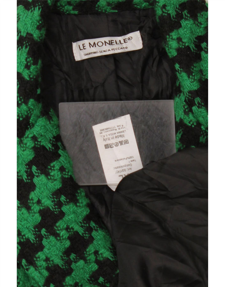 VINTAGE Ženska jakna sa 2 gumba UK 18 XL Zeleni poliester u obliku ptičje zube